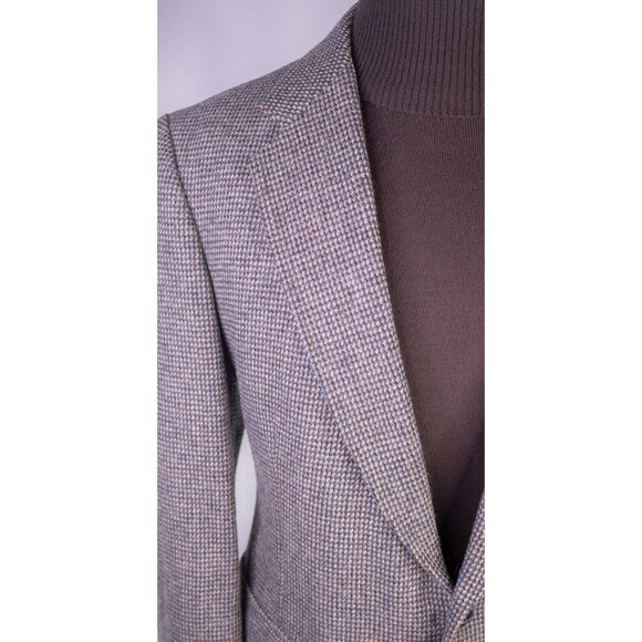 VTG Joe Namath Men's Tweed Sport Coat Blazer Two Button Wool Houndstooth 46R EUC - Picture 5 of 14